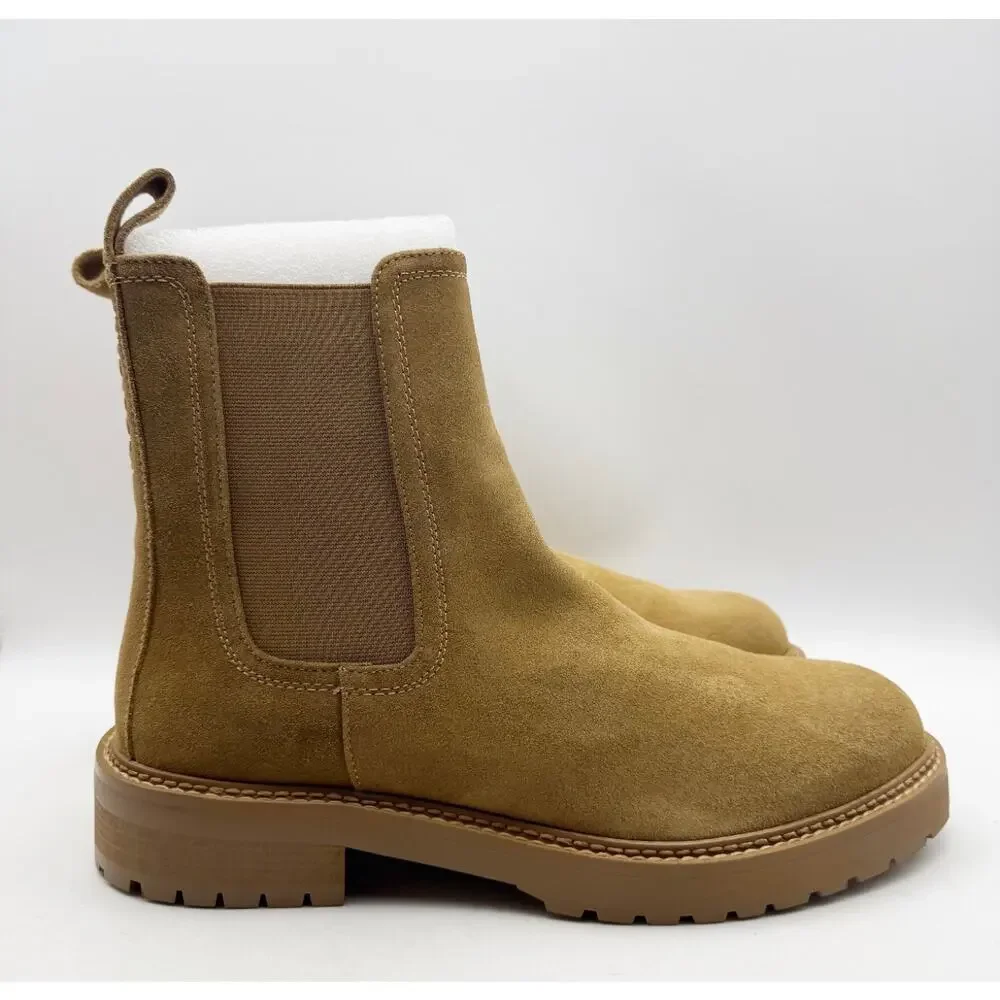 Saint Morta Men's Chunky Chelsea Boots Size 10 EU 44 Tan Camel Suede NIB